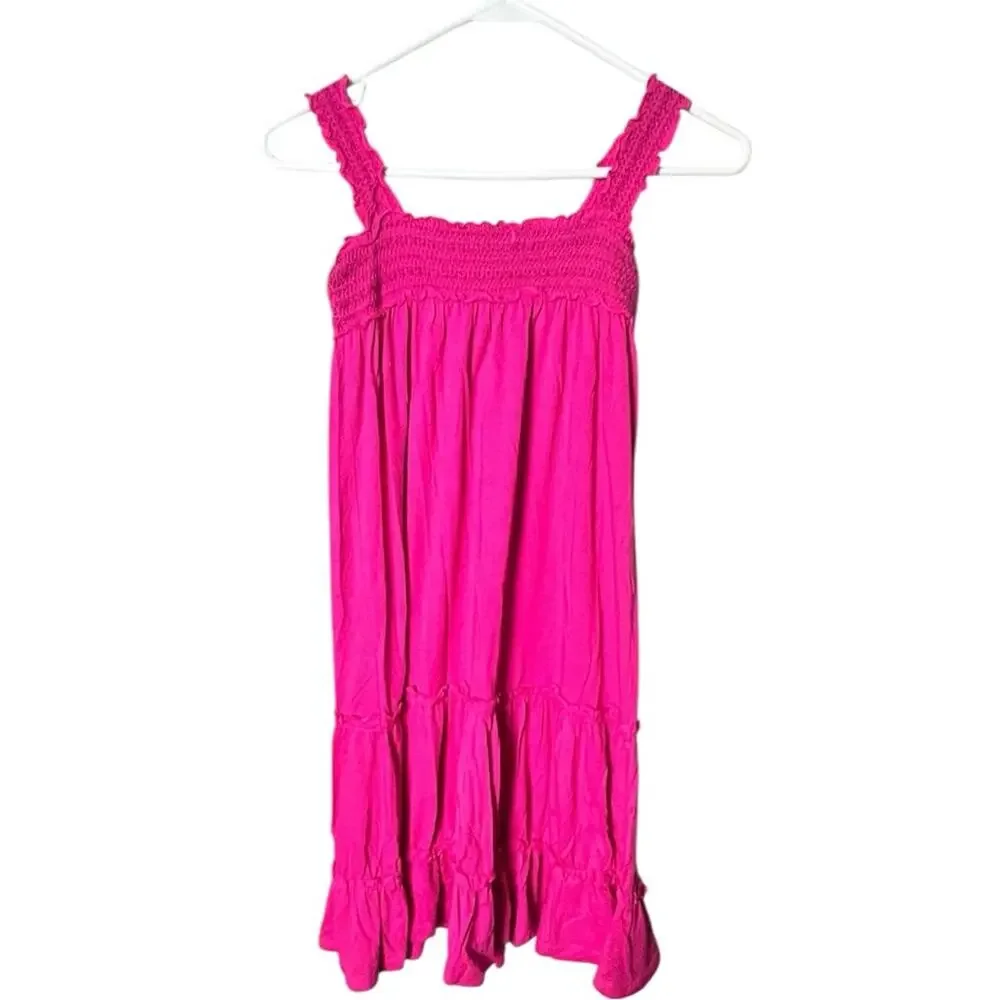 Gap Kids Vibrant Pink Sleeveless Elastic Stretchy Strap Dress Sz M(8)